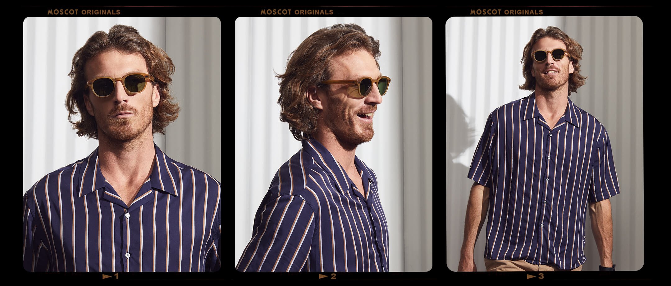 Model is wearing The LEMTOSH SUN W/ Metal Nose Pads in size 49 in Blonde
