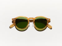 #color_blonde | The MILTZEN SUN W/ METAL NOSE PADS in Blonde with Calibar Green Glass Lenses